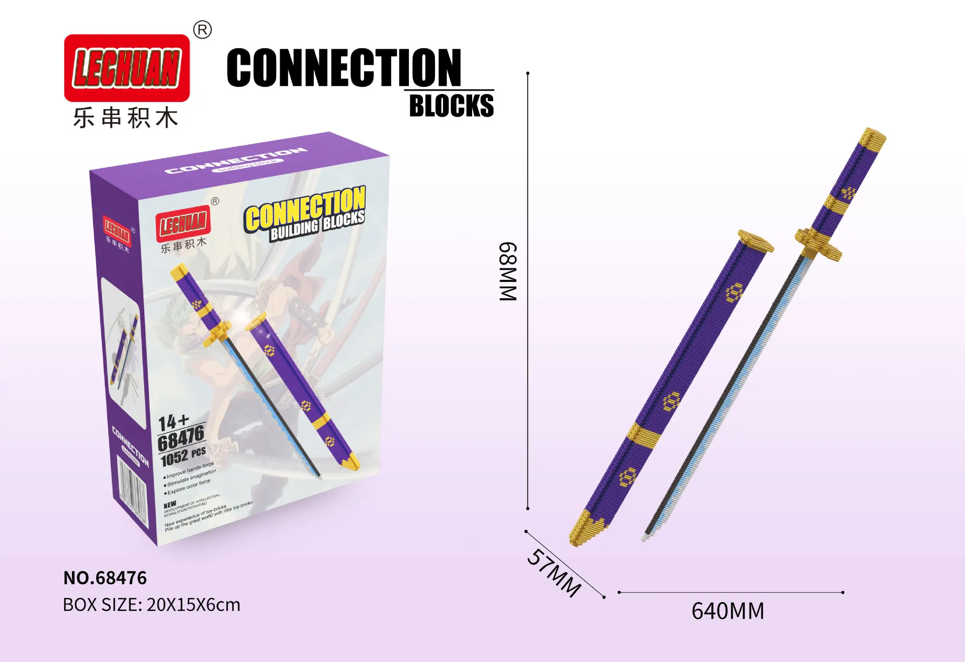 Anime Speelgoed Samurai Zwaard Micro Connectie Bouwstenen Anime Yamato Nichirin Messen Stenen Model Verzamel Ornamenten Cadeau voor Volwassenen