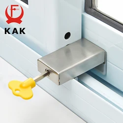 KAK-cerradura de ventana ajustable, cerraduras de seguridad para niños y mascotas, cerradura de puerta antirrobo, Hardware de bloqueo de ventana corredera sin perforaciones