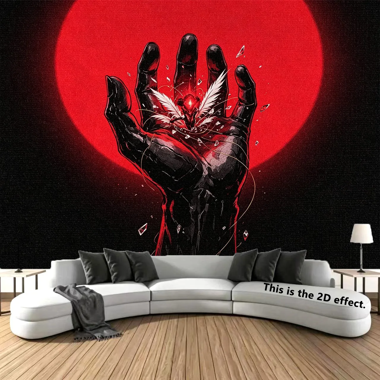 Gothic Red Moon Dark Tapestry Background Cloth Hanging Cloth Bedroom Bedside Decorative Wall Cloth