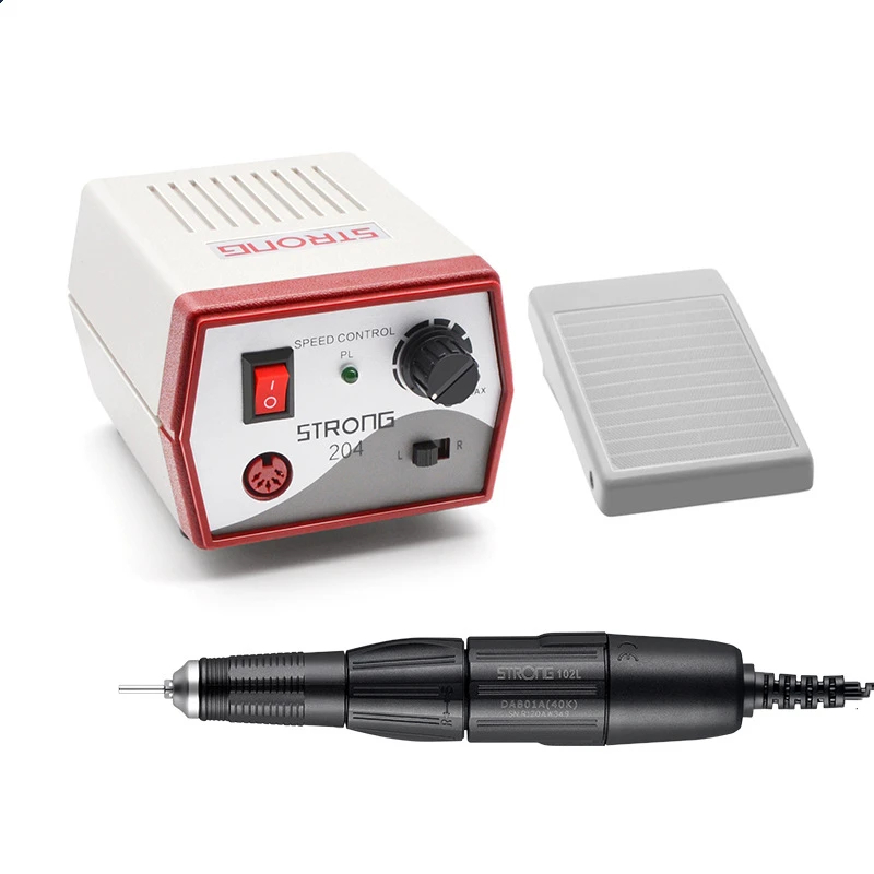 Dental STRONG 204+102L Micromotor Polishing Micro Motor Handpiece 40000 RPM 2.35mm Drilling Pen Dental Lab Equipment Dental Tool