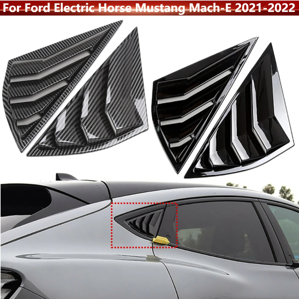 

2Pcs/set Rear Side Window Scoop Louvers Visor Cover for Ford Electric Horse Mustang Mach-E 2021-2022