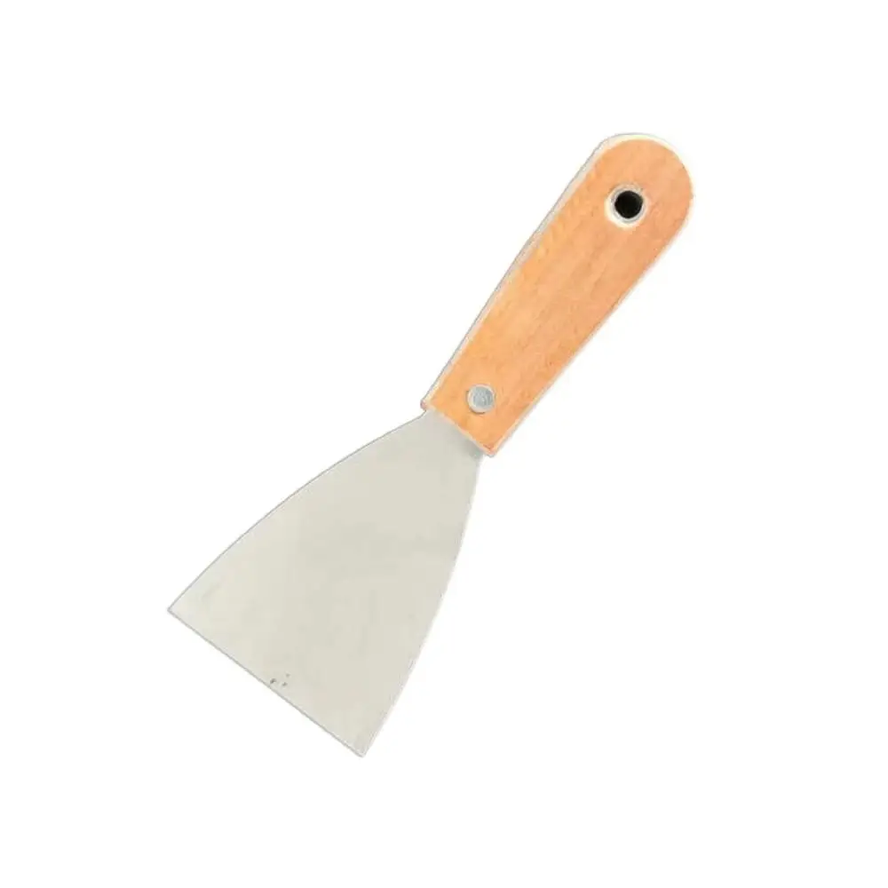 Stainless Steel Cleaning Scraper Wood Handle Scrape Surfaces Paint Tools Lay Plaster Materials Non-slip Handle Cleaning Trowel