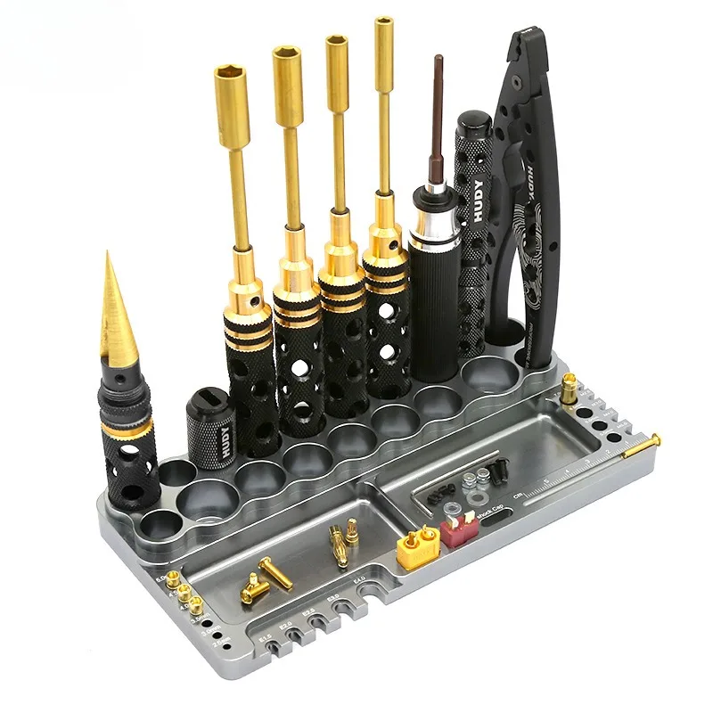 

Metal Shelf Hex Repair Screwdriver Kit Holder Tool Rack Storage 18 Holes Bracket Key Wrench For All RC Cars
