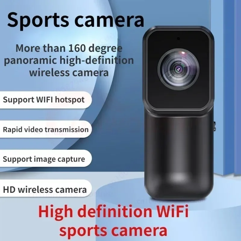 

Портативная Спортивная камера 1080P HD WIFI 160 широкоугольная стандартная беспроводная камера в режиме реального времени с зажимом для задней панели мини Экшн-видеокамеры