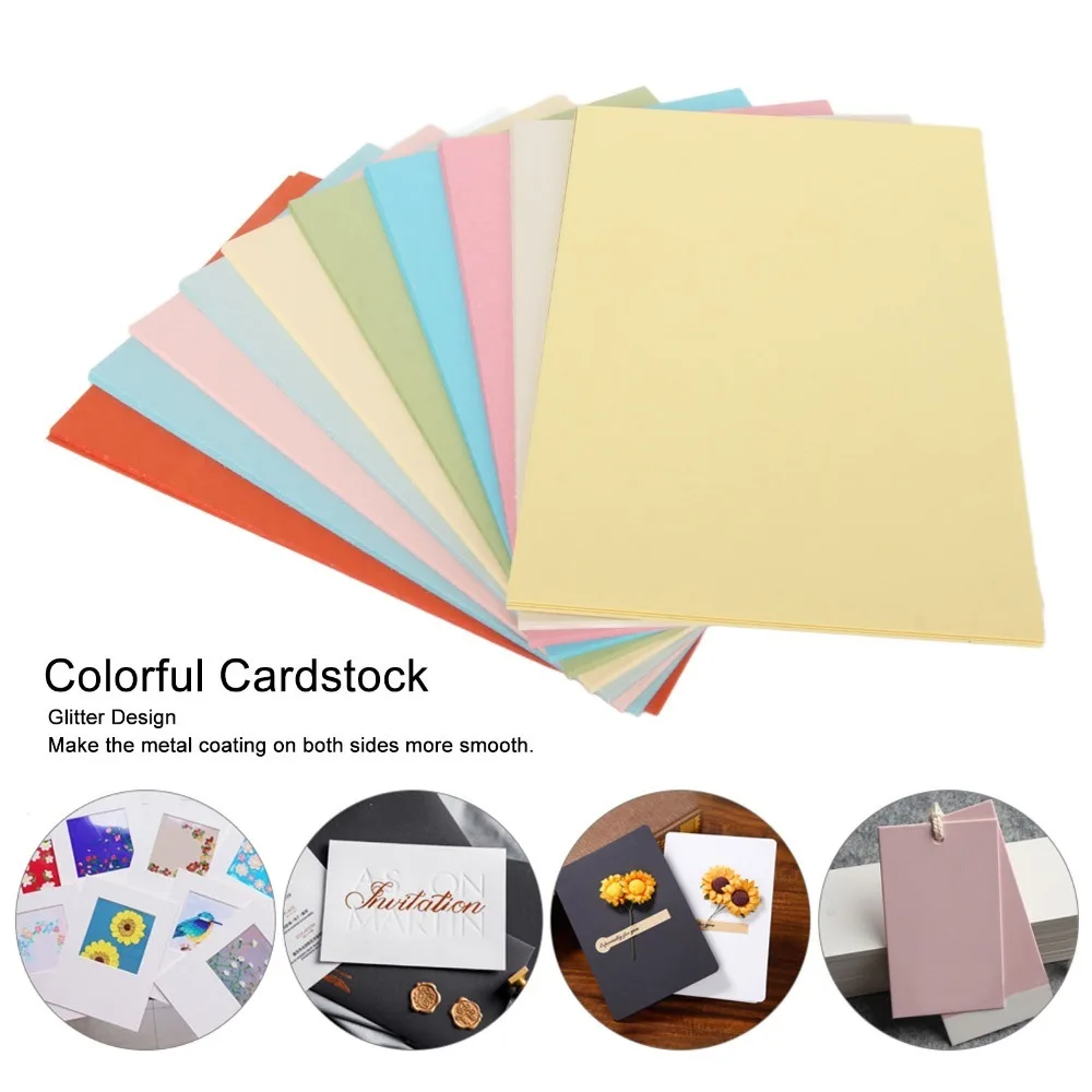 200Pcs，15 X 10Cm 15×10CM Colored Cardstock Blank Surface Colorful Cardstock Hand Drawing Cards Rectangular Pearlescent Paper