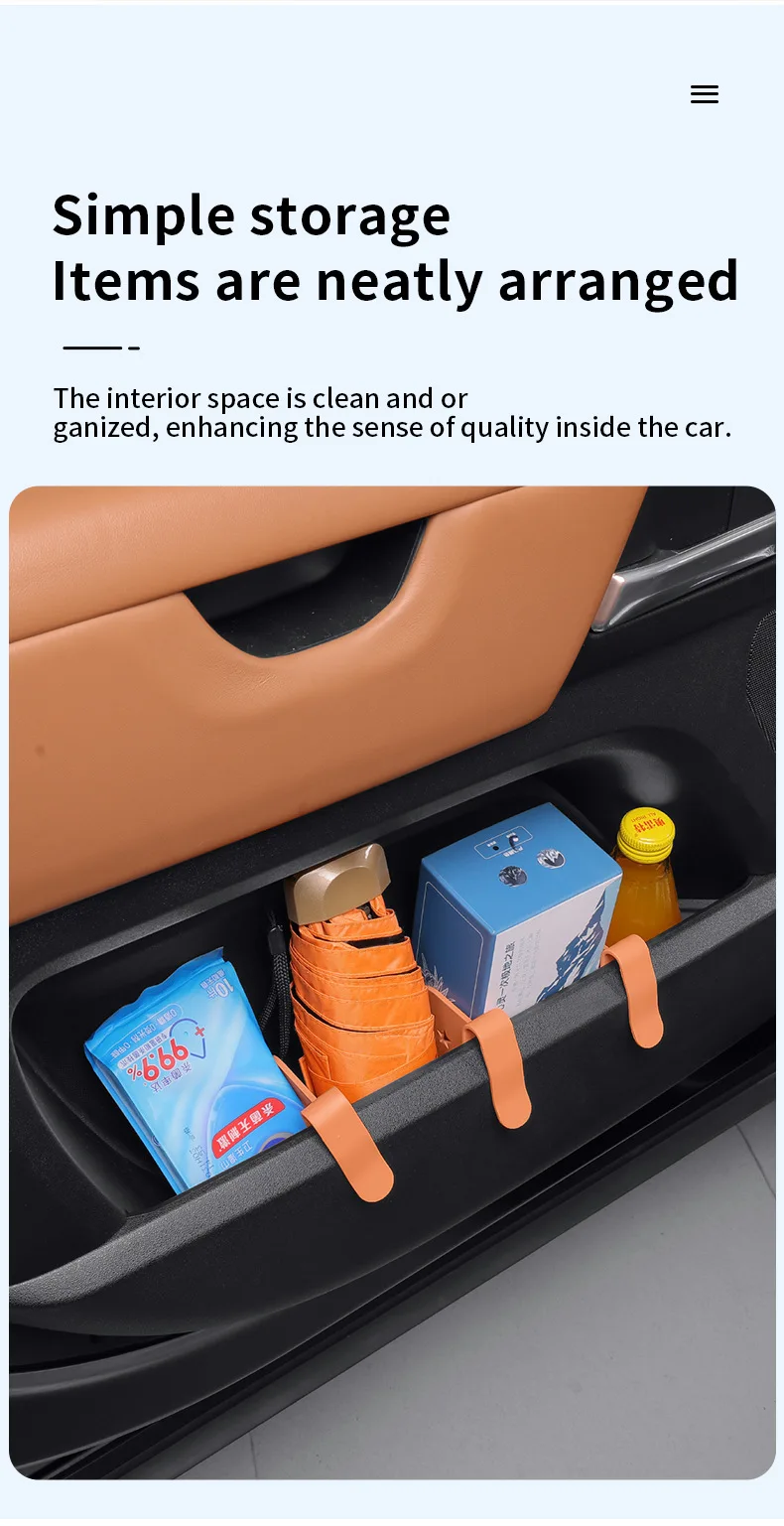 SEAMETAL 3-teilige Auto-Aufbewahrungsbox, Verstellbare Türaufbewahrungsteiler, Kfz-Organizer-Zubehör – Detail 5