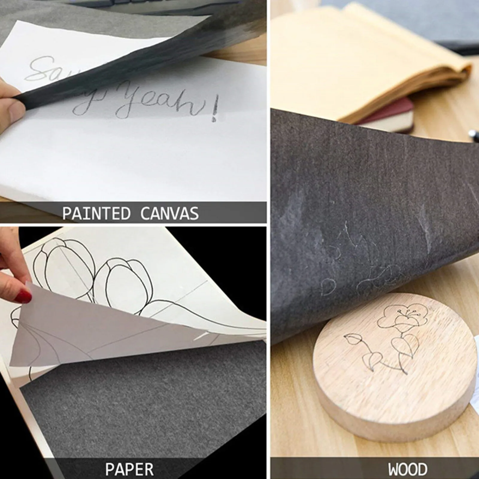 50 Sheets A4 Carbon Paper Paintings Tracing Copy Carbon Paper DIY Transfer Tracing Painting Sheets Black Blue School Tools