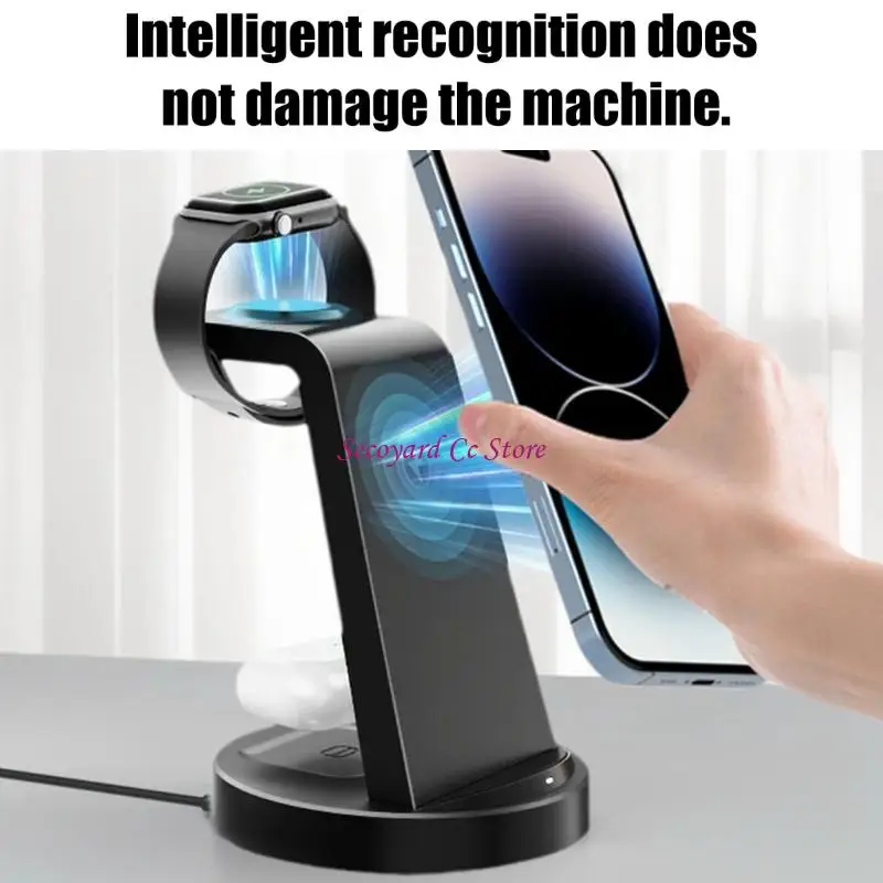 N3UC 3 In 1 Wireless Dock For Phone Watch Earphones Efficient Power Supply
