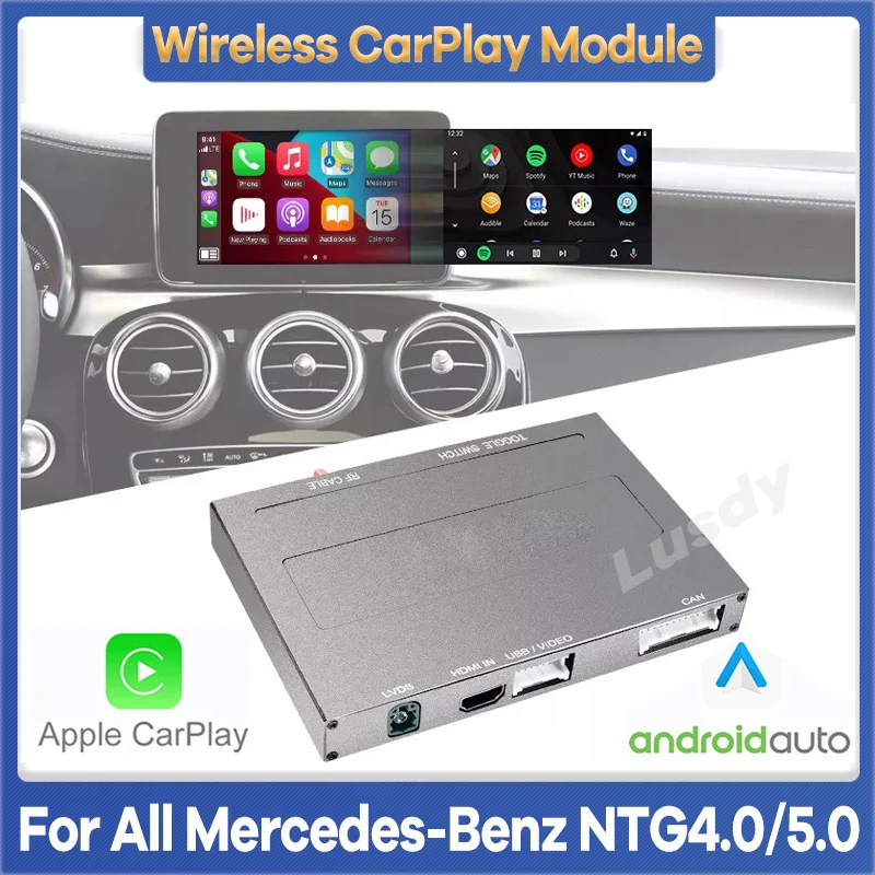 Wireless Apple Carplay Module for Mercedes Benz A B C E CLS GLE GLA GLC GLK ML S Class NTG4.5 NTG5.0 Android Auto Interface