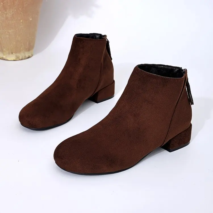 New Women's Simple Retro Women's Rear Zipper Women's Ankle Boots Plus Size Daily Leisure Women's Ankle Boots