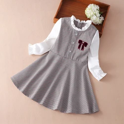 Girls Princess Dresses  Spring Autumn Casual Children Long Sleeve Plaid Clothing 4-12 Years Daily Kids Dresses