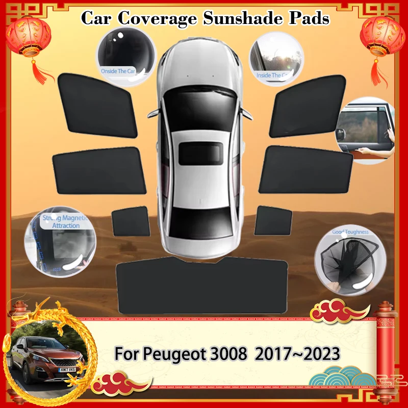 

For Peugeot 3008 P84 MK2 2017~2023 2018 2019 Sunshade Visor Magnetic Sunshade blocking Curtain Privacy Shading Accessories Auto