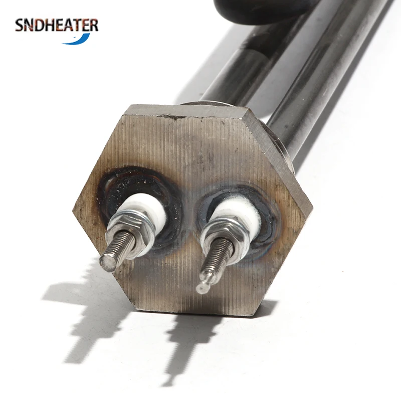 SNDHEATER 110v 220v 380v Water Resistance Fast Heating Element DN25 1" 304SS Thread Solar Green Folded Tank Tube 1KW 2KW 3KW 4KW
