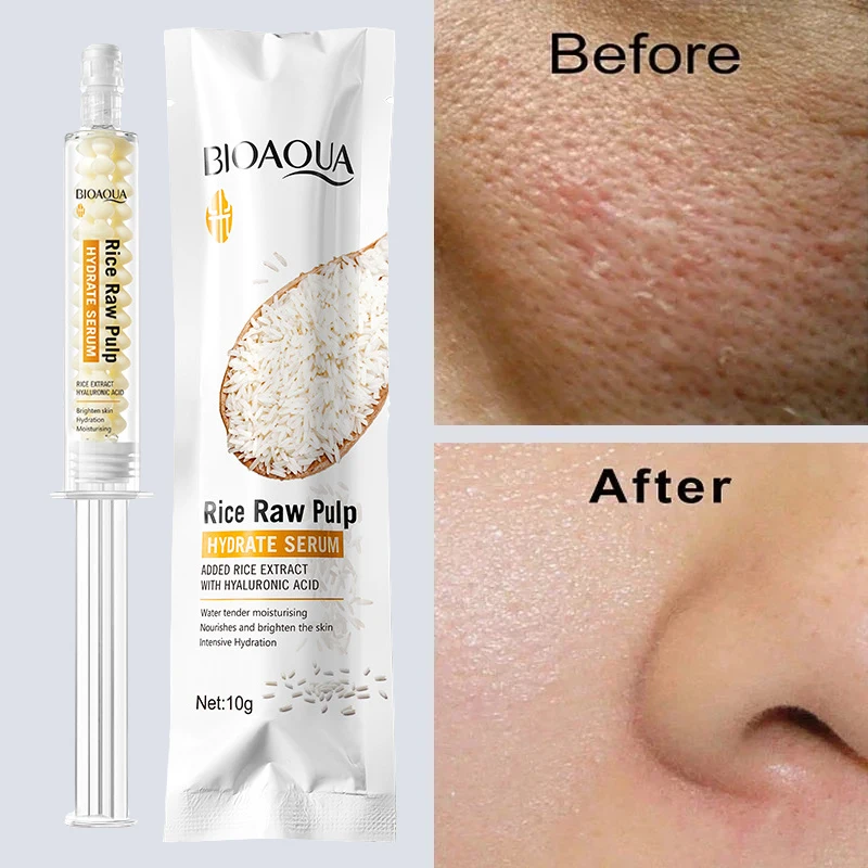 

White Rice Pores Shrink Refining Serum Repair Large Pore Remove Black Dots Blackhead Acne Marks Moisturising Face Skin Products