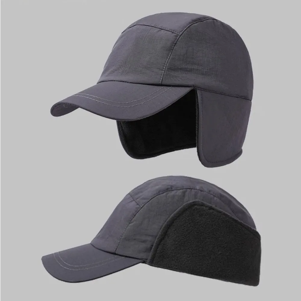 عارضة القطبية الصوف الشتاء قبعة بيسبول سميكة مع الأذن اللوحات غطاء للأذنين قبعة بلون الطقس البارد سدادات حماية الأذن قبعة الشتاء #1