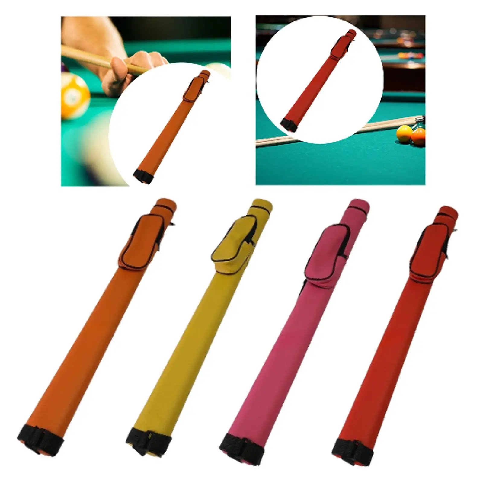 Billiard Pool Cue Bag with Side Pockets Travel with Shoulder Strap Snooker Club Protector Equipment Pool Cue Case Storage Box