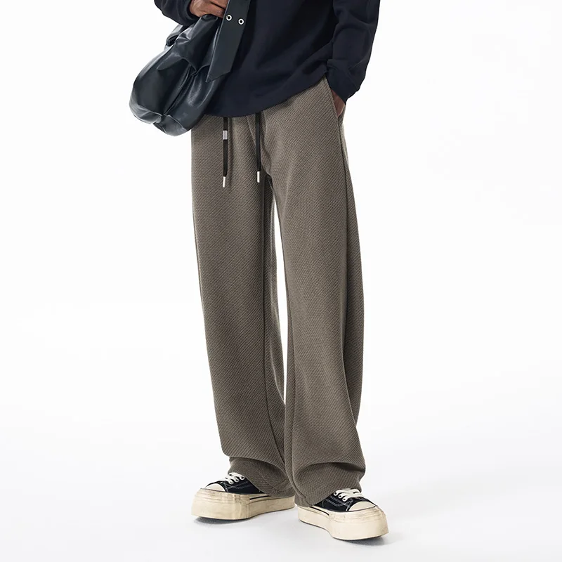 

Новые весенне-осенние свободные повседневные брюки с широкими изогнутыми повседневными брюками для похудения и улучшения кожи в американском стиле