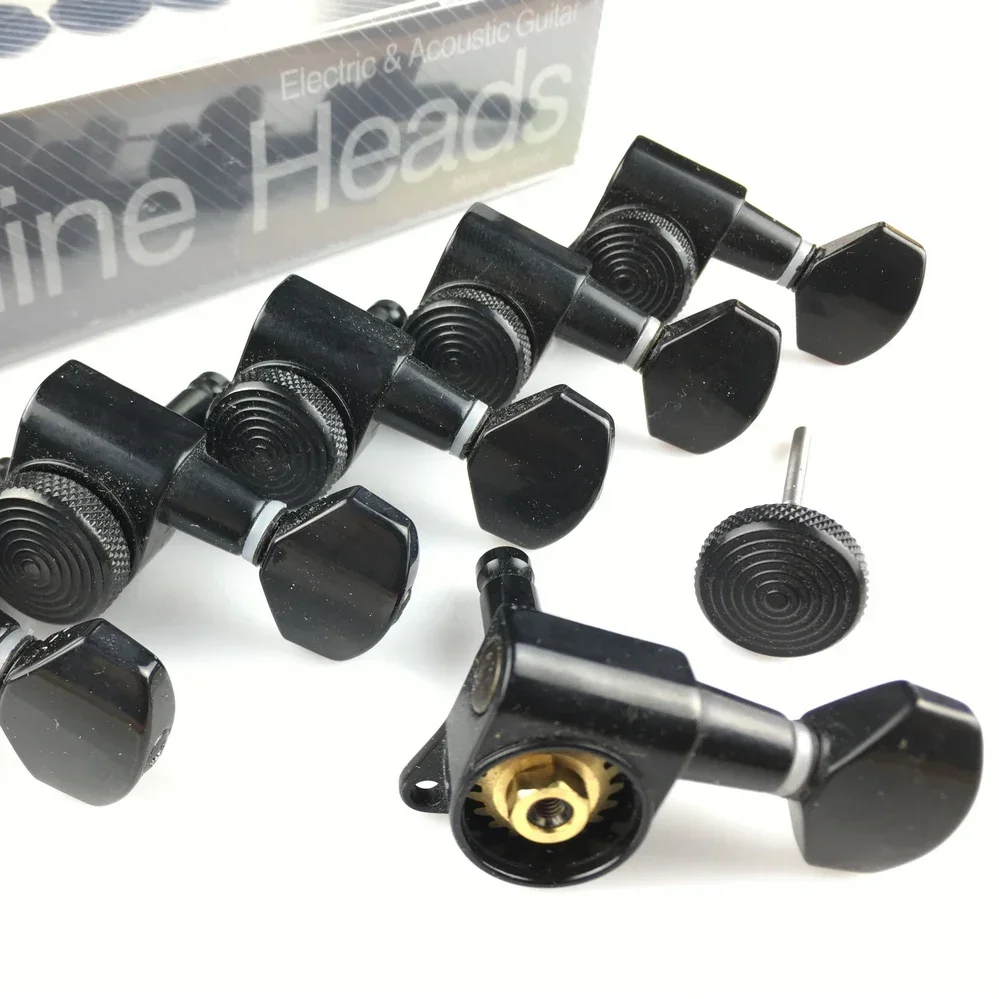

New Black Electric Guitar Locking Tuners JN-07SP Machine Heads Tuning Pegs - Secure Adjustable Guitar Hardware with Packaging