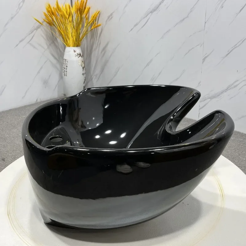 Shampoo bed ceramic basin accessories simple modern barber shop hair salon special simple salon hair treatment flush basin