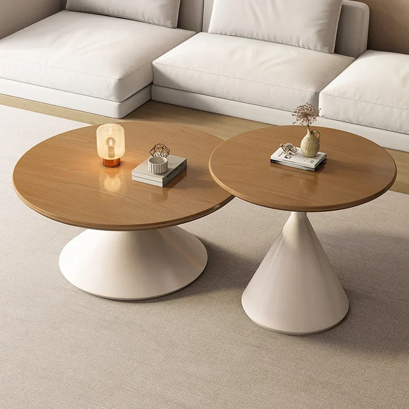 Long - lastingJapanese Design Coffee Table Simple Round Modern Wooden Side TableRustic