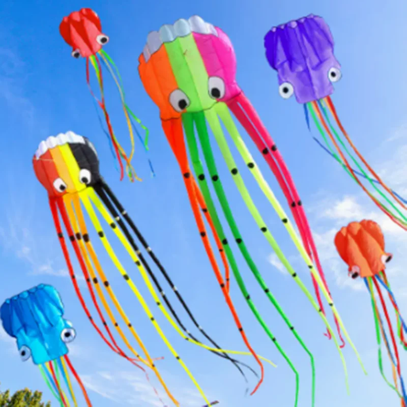 จัดส่งฟรีOctopus Kites Soft Kitesบินสําหรับผู้ใหญ่Kites Professional Wind Kites Inflatable KitesเจลBlasterร่มชูชีพ