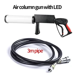 LED CO2 Gas Column Gun Dry Ice Jet Fog Smoke Machine Stage DJ Disco Gun with 3M Tube for Nightclub Wedding Party Performance