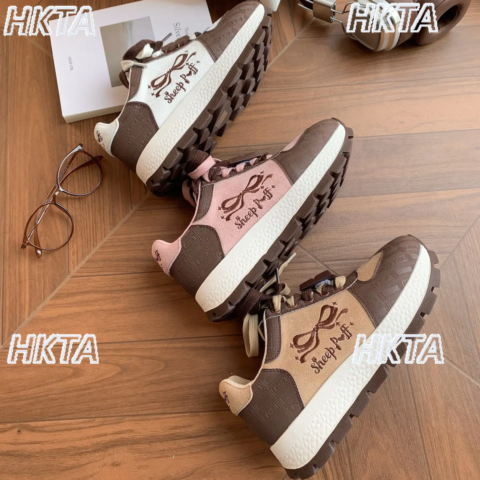Japanese 2026 Spring New Sweet Letter Embroidery Lace Up Sneakers Female Lolita Contrasting Mesh Heightening Casual Shoes Women