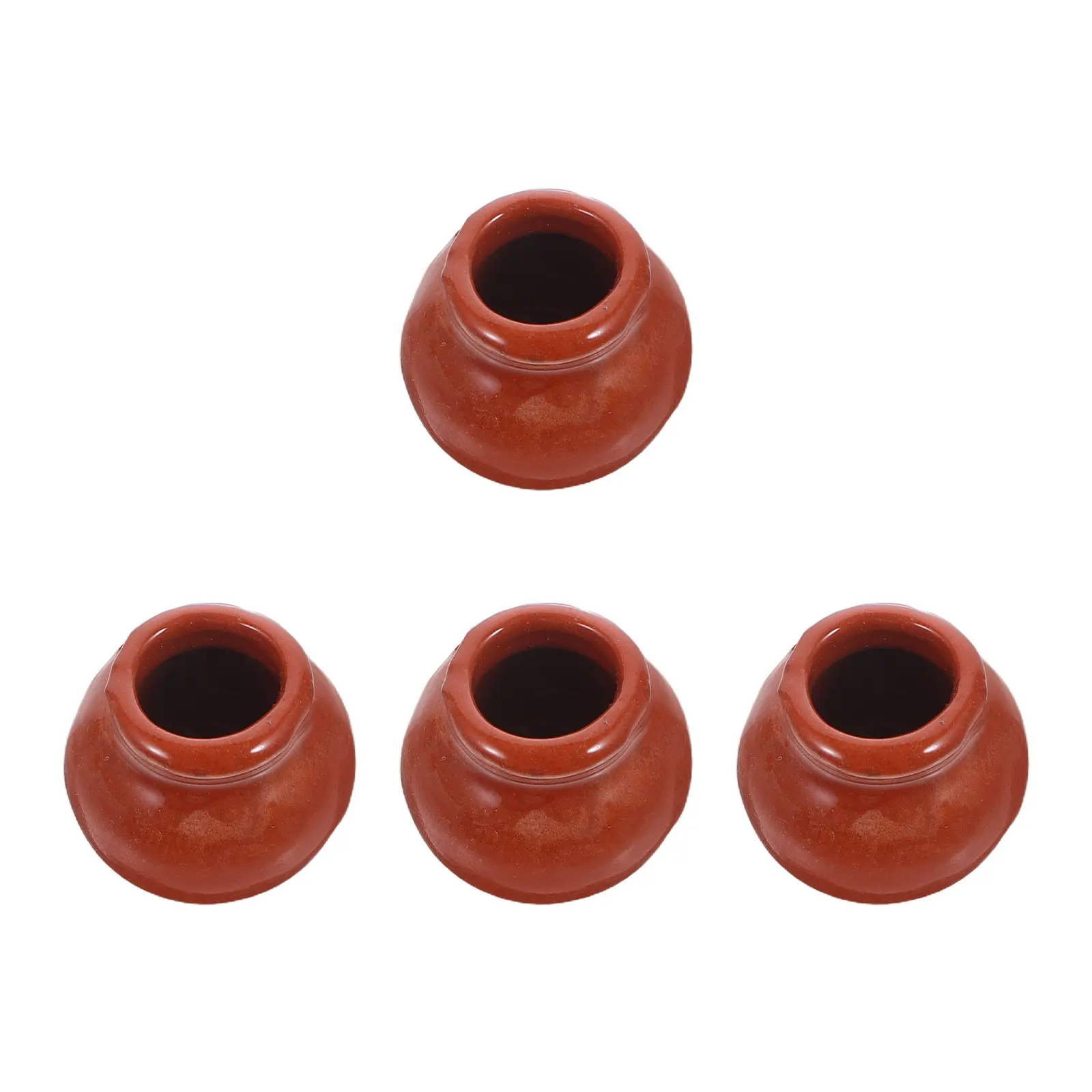 4Pcs Mini Clay Pots Small Terracotta Succulent Planter Pots Transparent Glazed Ceramic Miniature Flower Pot for Desk Windowsill
