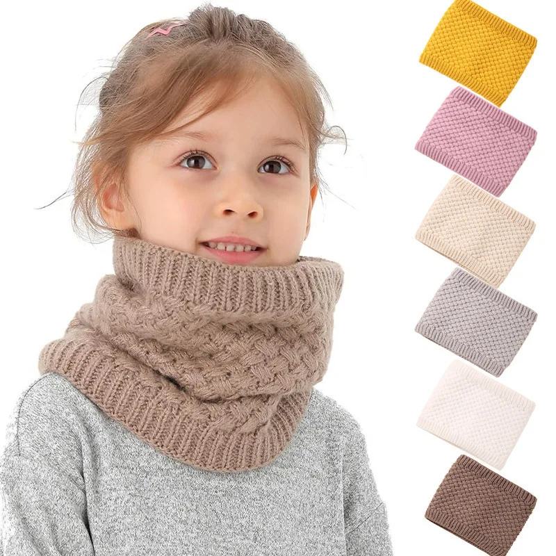Cozy Fleece Neck Warmer for Kids, Solid Color Winter Scarf with High-Neck Design, Windproof Cold Protection