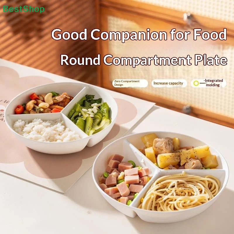 Meal Prep Diet - 〔P〕Round 3 Grid Divided Dinner Plate