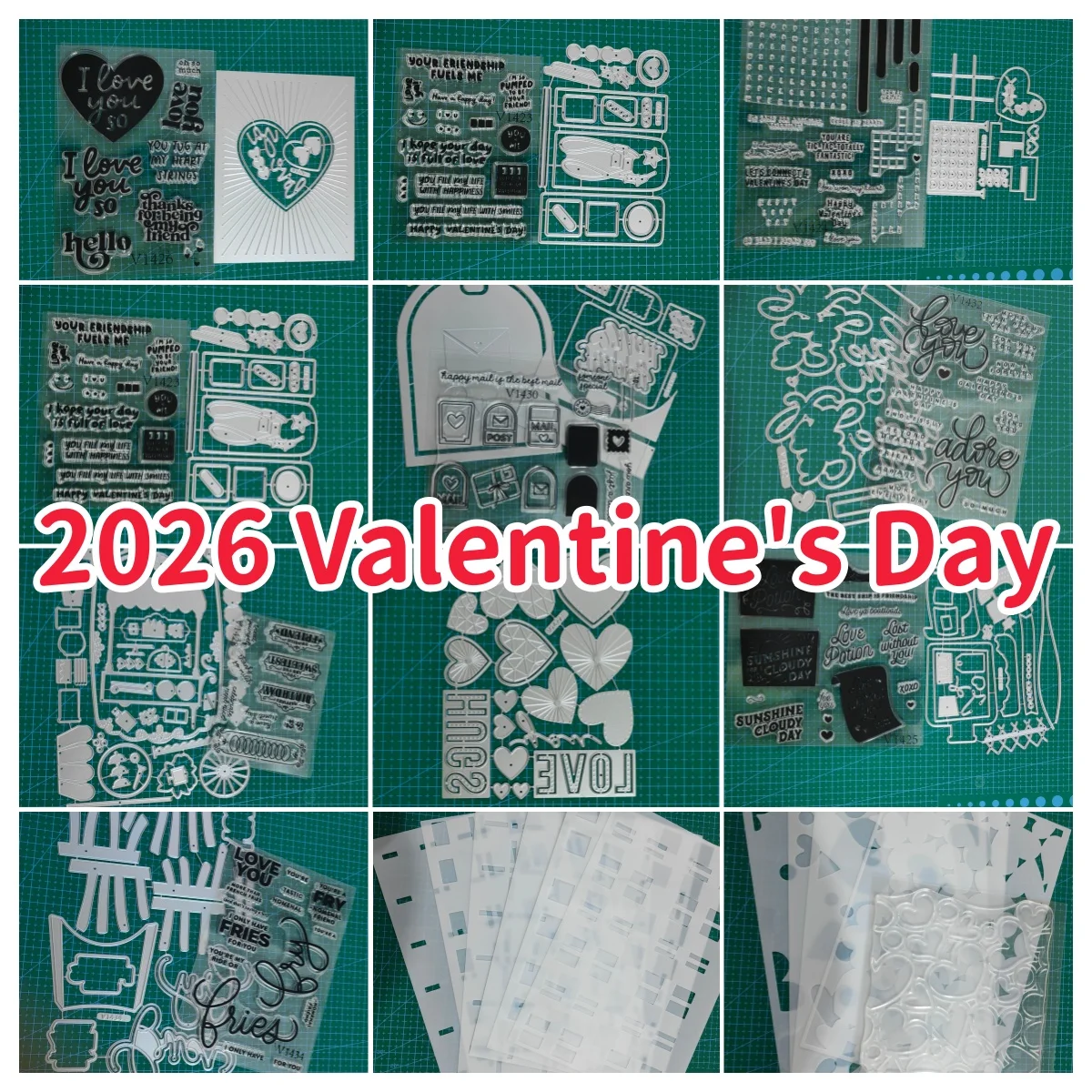 

2026 Valentine Hearts Mail Post Metal Cutting Dies Clear Stamps Stencil Hot Foi for DIY Making Gift Card Scrapbook Template