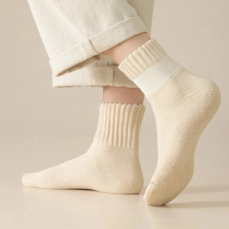 1/5 pares outono e inverno engrossado pelúcia quente terry meias inverno casa meias grossas dormir chão meias