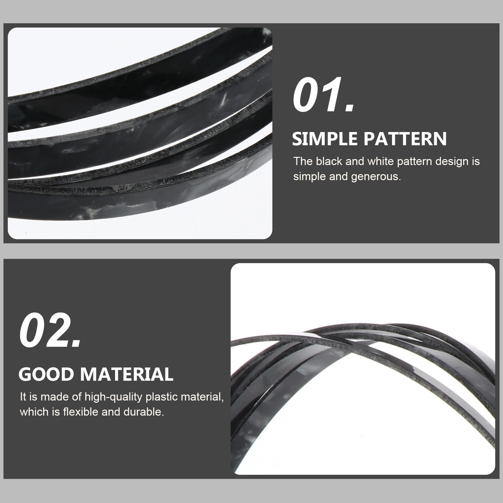 

Plastic Side Strips Ukulele Accessory Guitar Binding Purfling Sidebar Decoration for