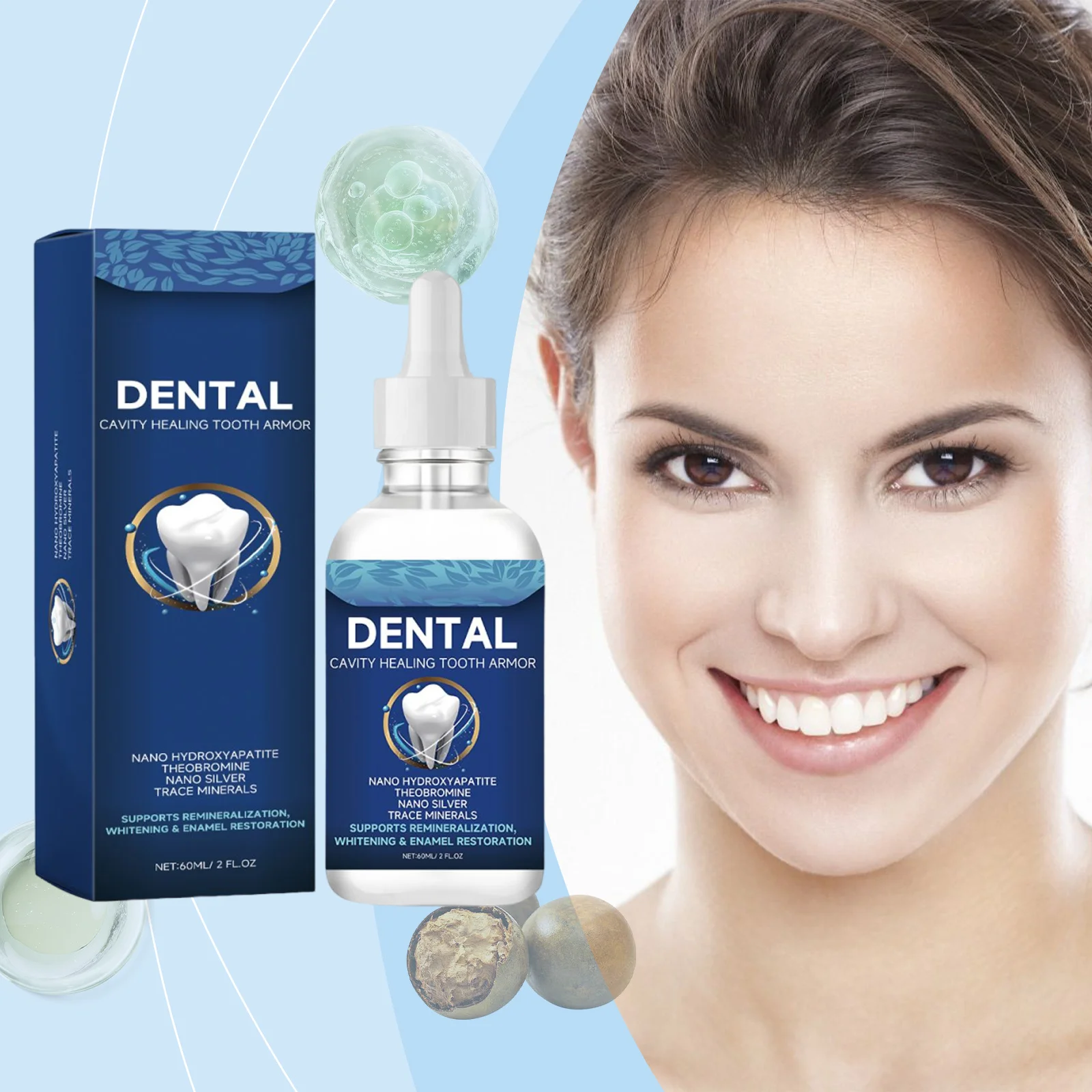Esencia Líquida para el Cuidado Dental, Eliminador de Manchas Dentales, Limpiador Suave del Esmalte, Aliento Fresco Duradero, Suero Abrillantador de Limpieza Profunda