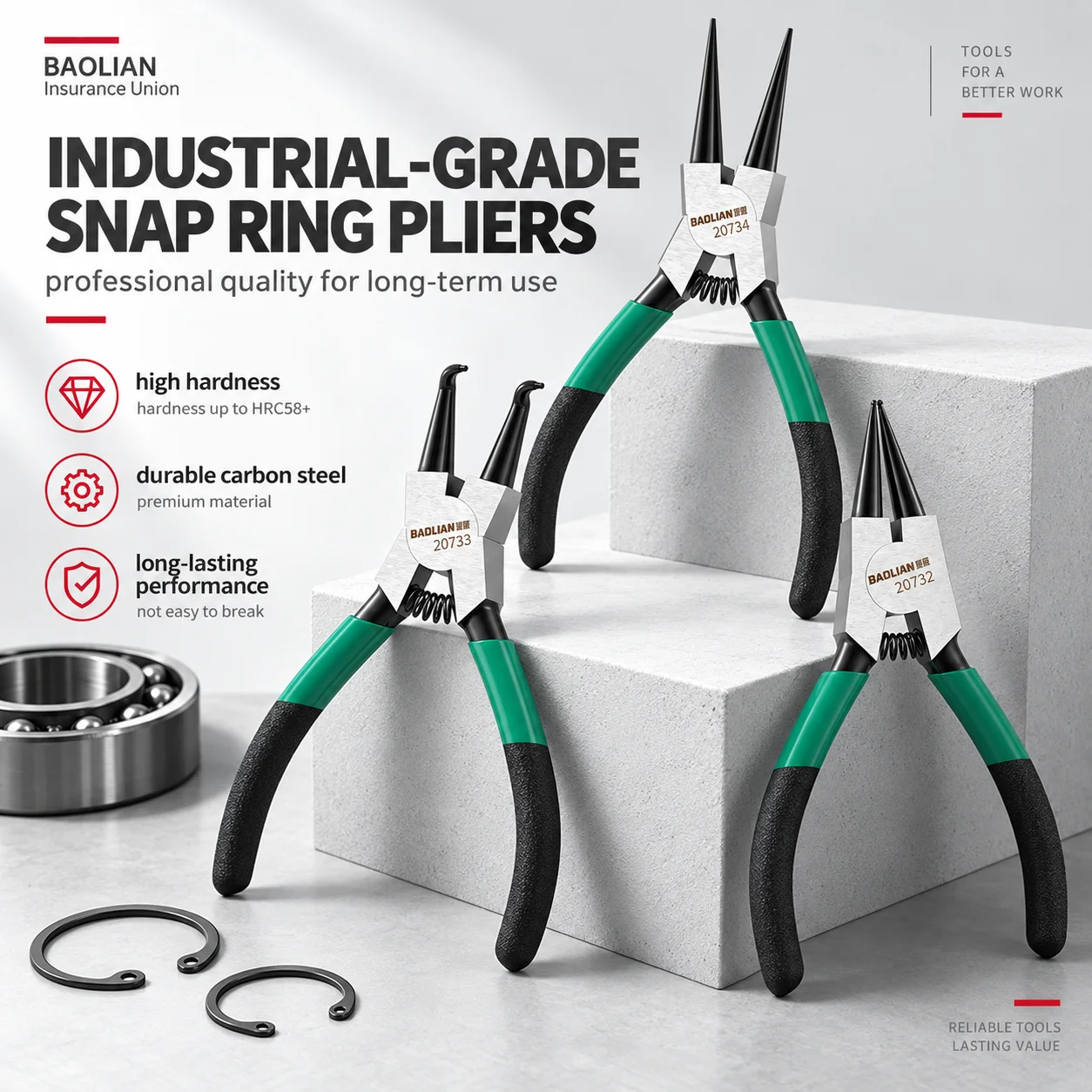 5-inch Circlip With Non-slip Pliers for Rings Internal&external Handle Hair Hoses Gasket-battery Operated Removal Design Press