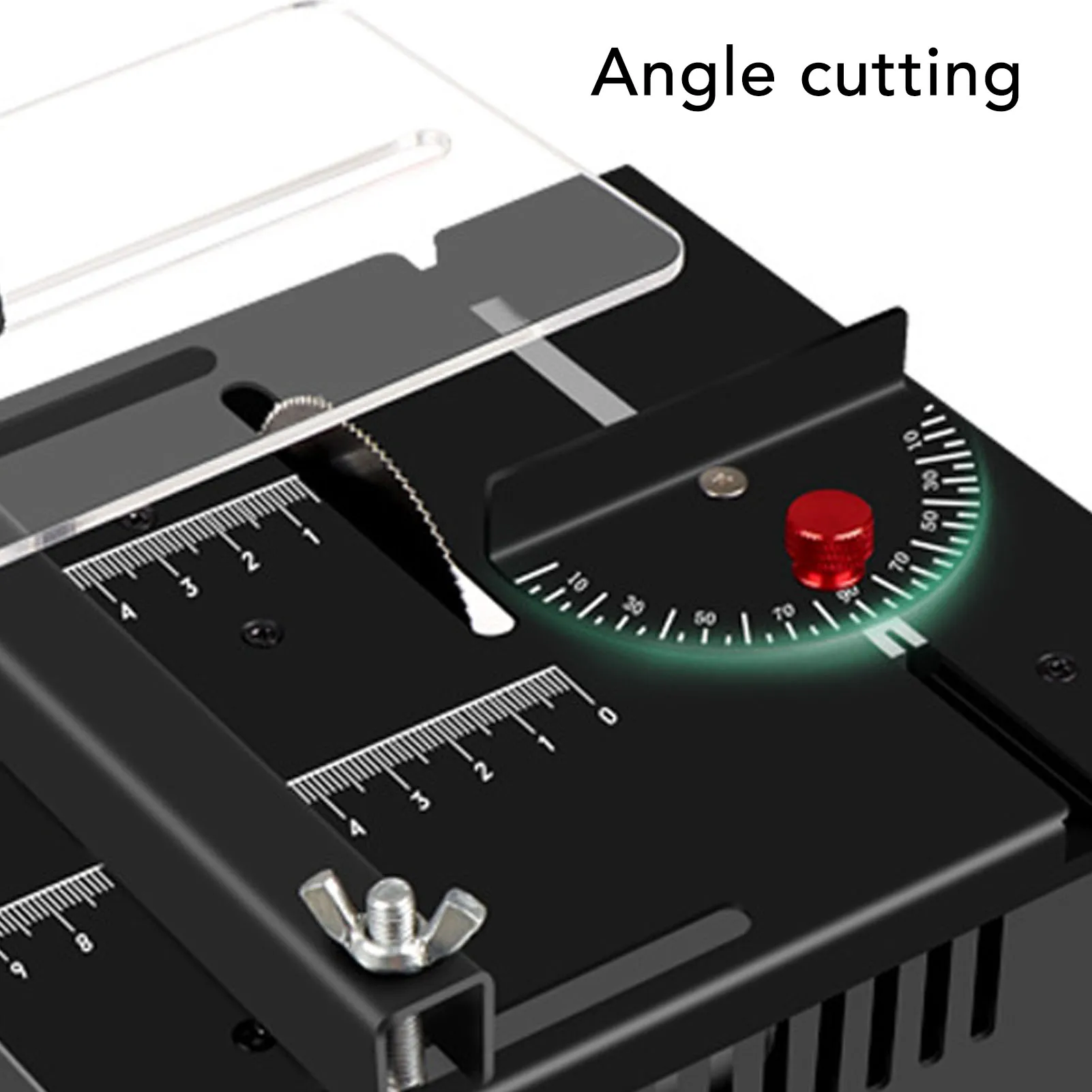 Mini Table Saw 100W DIY Handmade Woodworking Tool Desktop Cutting Machine with Adjustable Cutting Depth DesktopSaw for Wood PCB