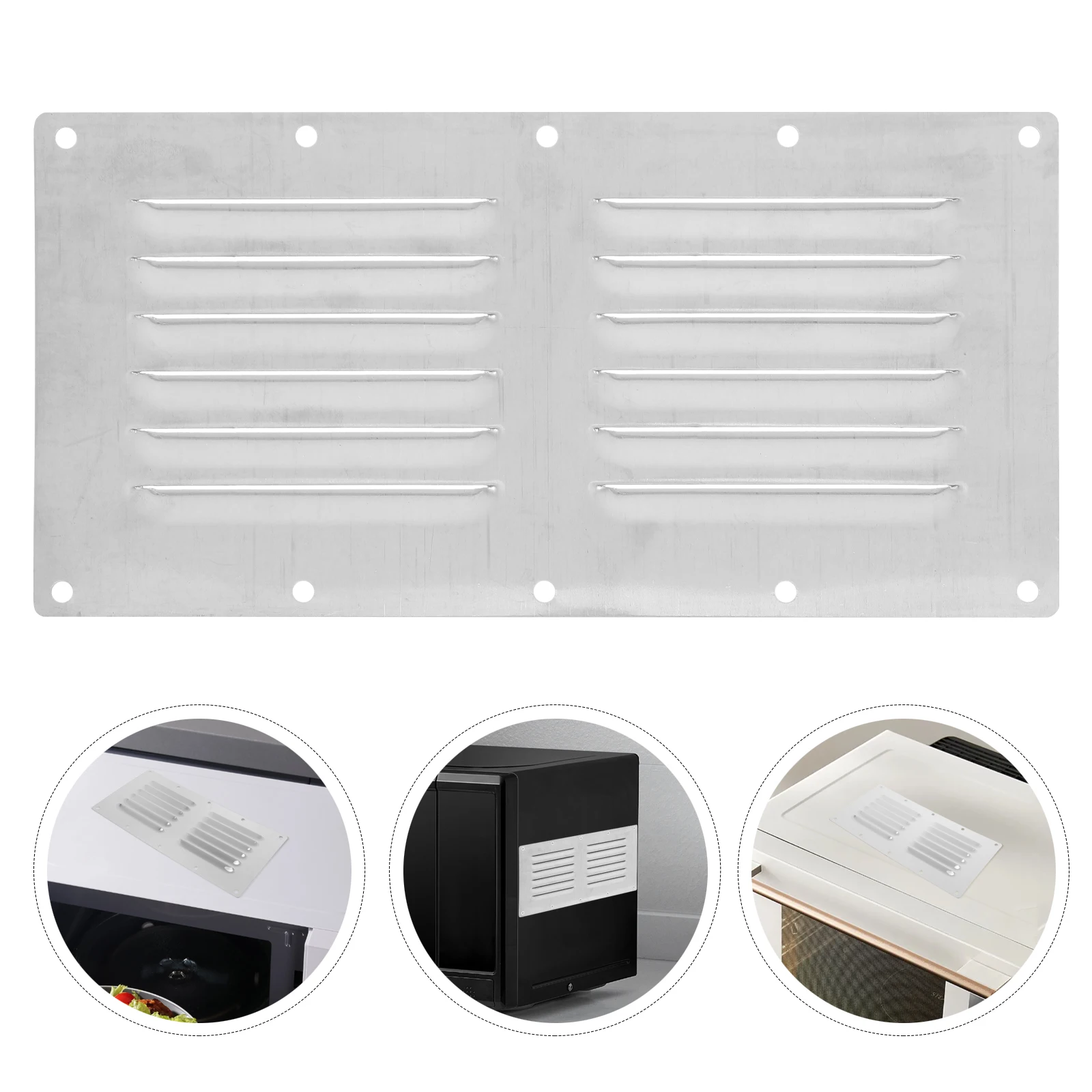 

Stainless Steel Air Vent Cover Bathroom Roof Exhaust Grille Louvered Design Outdoor Windproof Ventilation Panel For Home