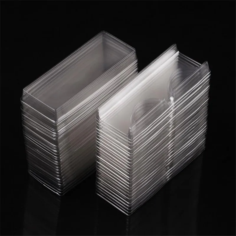 Lashes Packing Box Eyelashes Boxes Plastic Lid Beige Pink White Clear Trays Eye Lash Tray Eyelashes Display Box 50pcs/lot