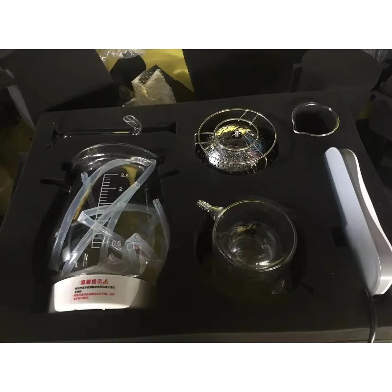 2.5L Glass Chinese medicine distiller household pure dew machine mini essential oil refining equipment electric heating brewer