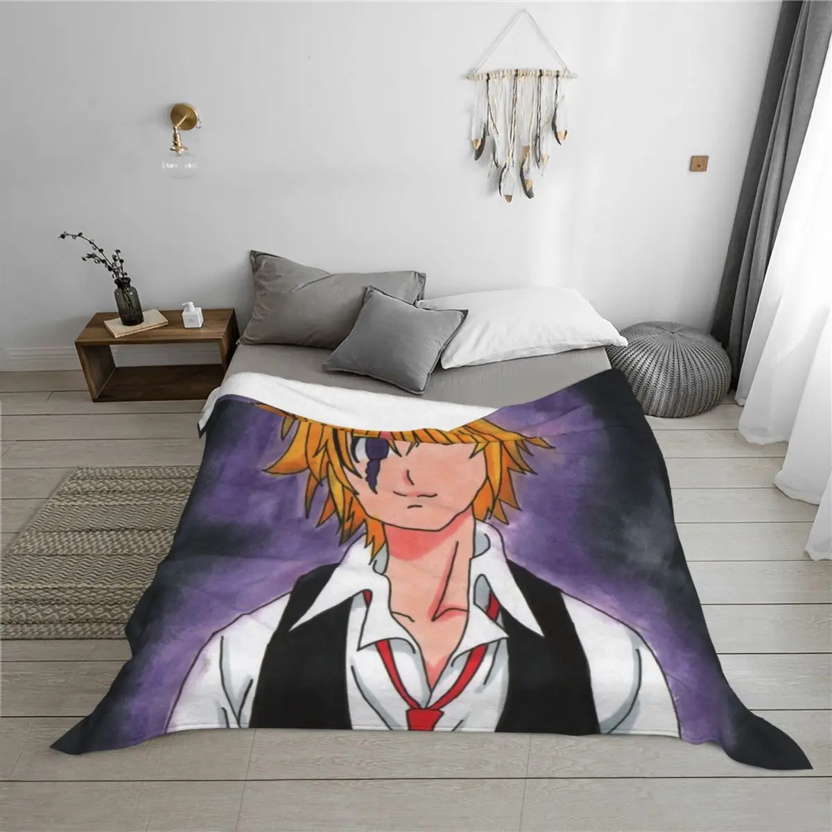 Meliodas رمي بطانية أريكة سرير ريتروس بطانيات للأرائك بطانيات الأرائك الزخرفية #3