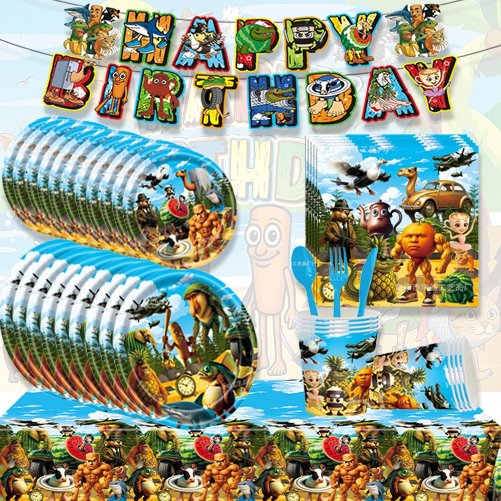 

Italian Brainrot Birthday Party Decoration Tung Tung Sahur Tralalelo Tralala Tableware Balloon Kids Party favors Supplies Gifts