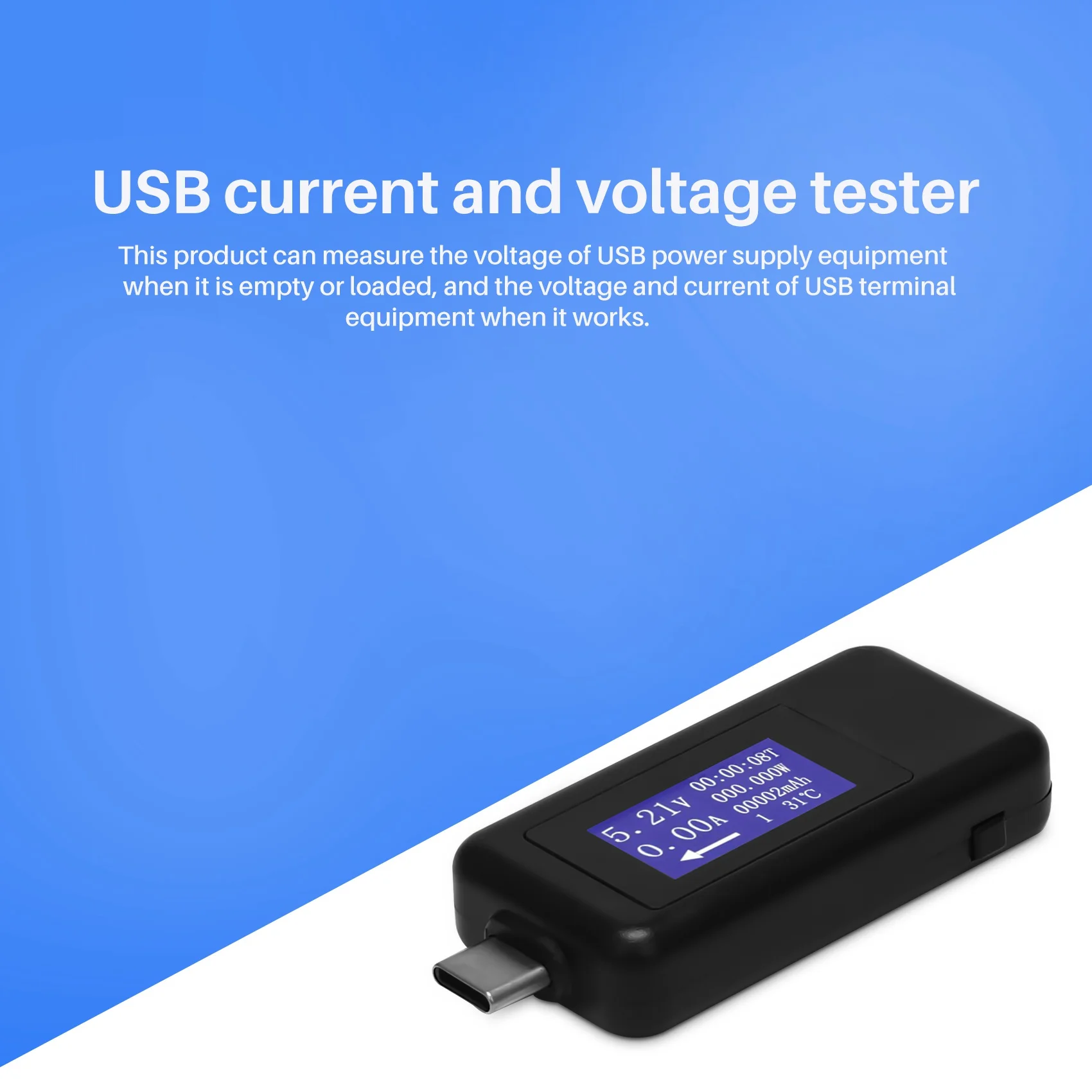 KEWEISI Type-C Usb Meter Tester Power Meter Usb Multimeter Voltage And Current Tester 0-5.1A 4-30V Usb Power Tester Tester