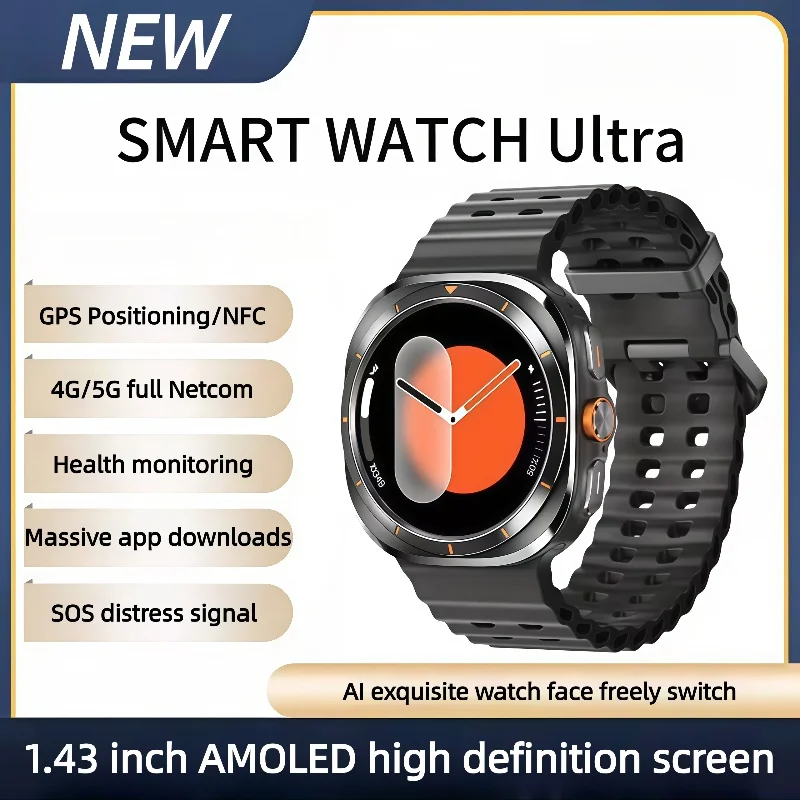 

Fashion W7 Smart Watch Ultra Amoled 466*466 HD Smartwatch BT Call Health Fitness Tracker Outdoor Sport Smart Watch For Samsung