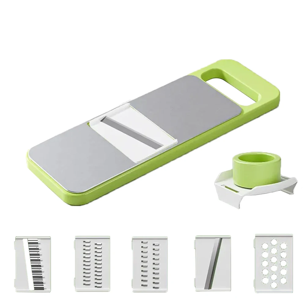 

Kitchen 5 In 1 Stainless Steel Safe Multifunctional Manual Vegetable Slicer Cutter Potato Shredders Garlic Carrot Grater Chopper