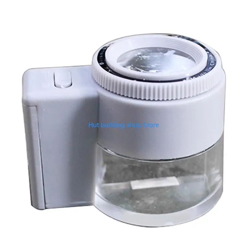 

T21C 8X Handheld Glass Small Pocket Loupe with Scale & LED Light Reading