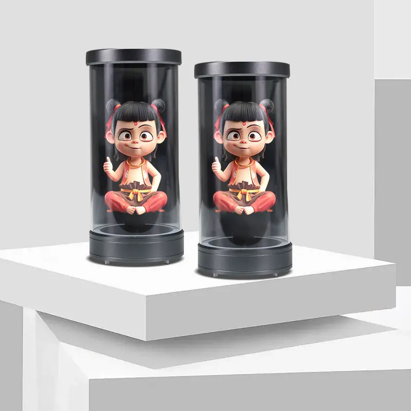 Ai Interaction Transparent Holographic Technology Exhibition 3D Display 5.5 Inch Lcd Screen 3D Hologram Display Cylindrical