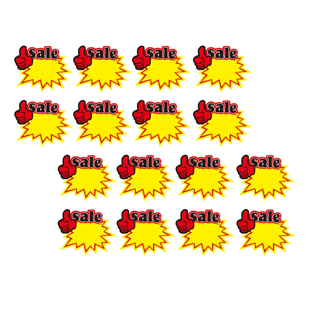 

50 Pcs Garage Sale Stickers Commodity Price Tag Retail Signs White Card Advertising Tags