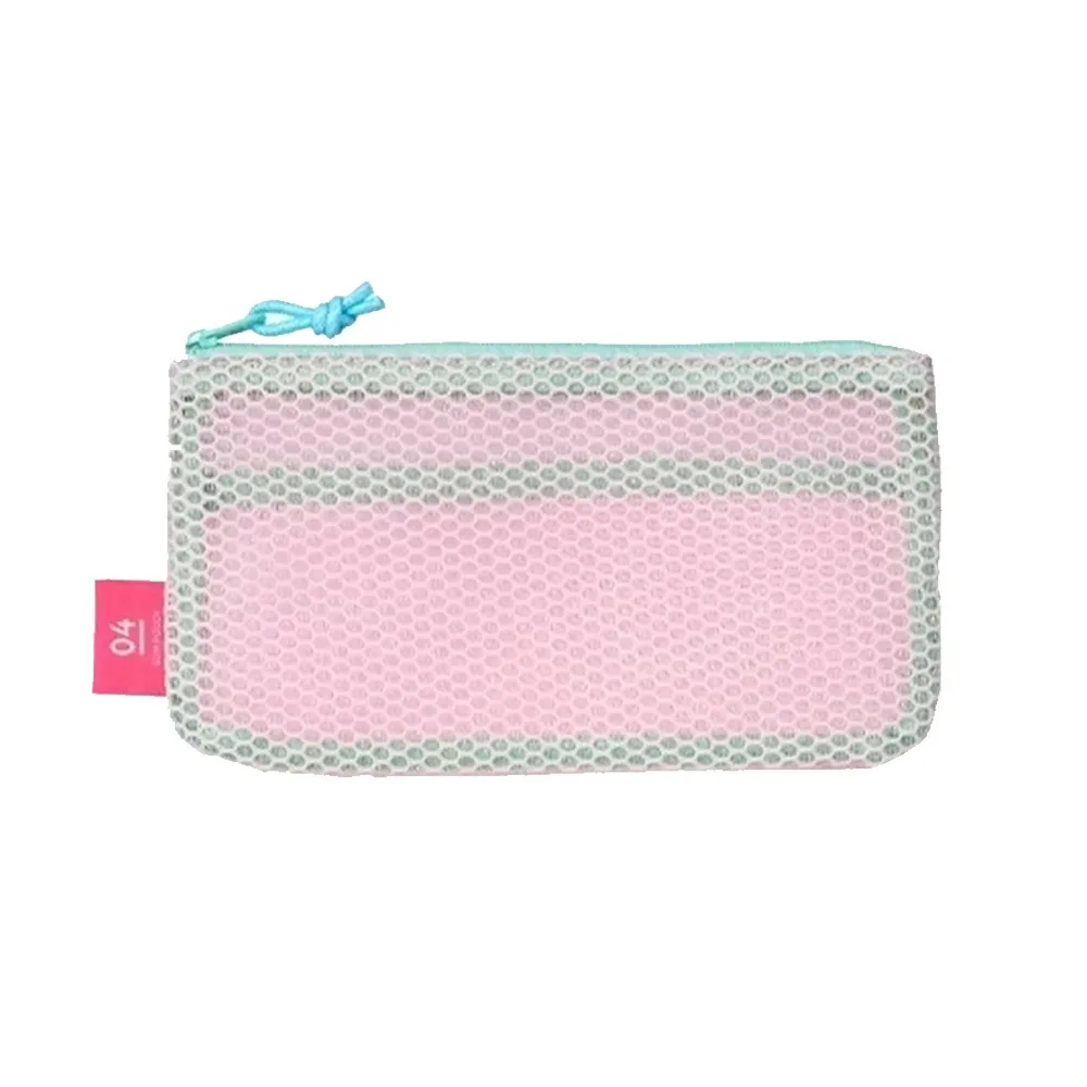 

Fashion Dopamine Color Cosmetic Bag Transparent Mesh Lipstick Key Storage Pouch Large Capacity Square Zipper Coin Purse