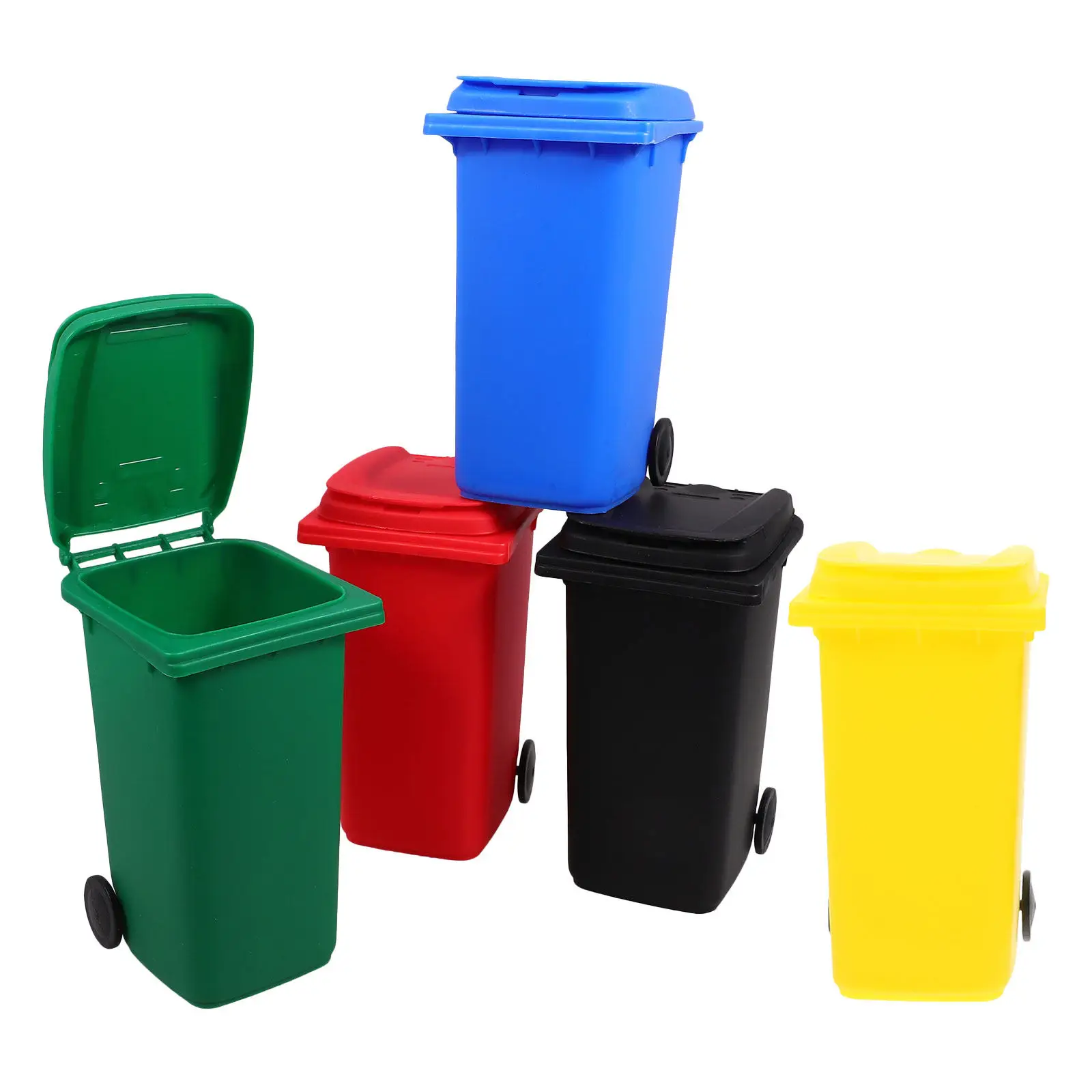 5 Pcs Garbage Can Desk Trash Countertop Classroom Pencil Baskets Waste Paper Desktop Holder Rubbish Bin