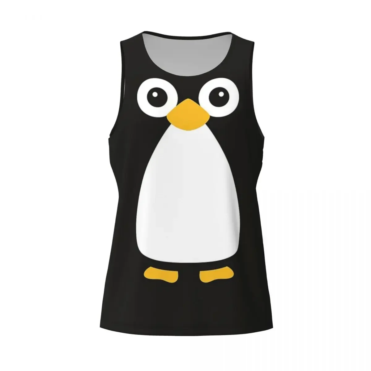 Quick Dry Cute Vector Penguin Gym Tank Muscle Sleeveless Shirt Bodybuilding Breathable Vest